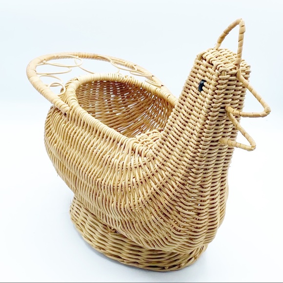 Vintage boho decor Chicken Wicker Basket creel - Picture 3 of 8